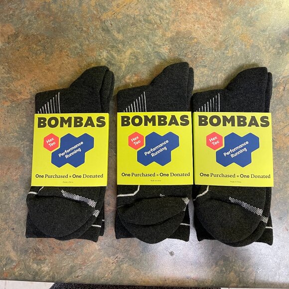 Bombas Women's Running Half Calf Sock 3-Pack Charcoal Grey NWT - Picture 5 of 6